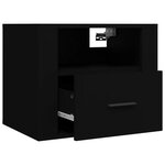 vidaXL Table de chevet murale Noir 50x36x40 cm