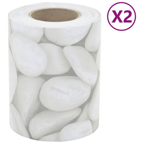 vidaXL Écrans d'intimités de jardin 2 Pièces aspect gravier de marbre PVC
