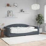 vidaXL Lit de jour avec matelas gris foncé 90x190 cm velours