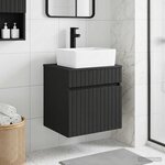 vidaXL Meuble de lavabo mural Noir 49 x 41 x 63 cm Bois d'ingénierie