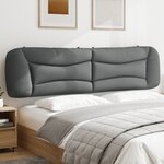 vidaXL Coussin de tête de lit gris clair 200 cm tissu