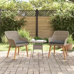 vidaXL -chaises de jardin avec coussins 2 Pièces Noir Poly Rattan