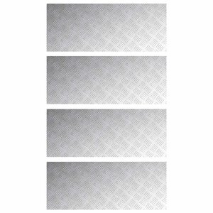 vidaXL Plaques à damier 4 Pièces Argent 100 x 40 cm Aluminium