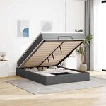 VidaXL Cadre de lit ottoman avec matelas gris foncé 140x200 cm tissu