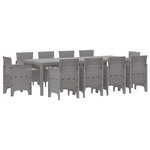 vidaXL Ensemble de salle à manger pour jardin 11 Pièces Gris clair