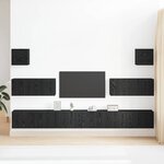 vidaXL Ensemble de meuble TV de 7 pièces - À fixer au mur  Chêne noir  Bois agencé