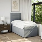 vidaXL Sommier à lattes de lit et matelas Gris clair 90x190 cm Tissu