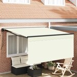 vidaXL Auvent Rétractable Crème 300 x 250 cm Polyester et Aluminium
