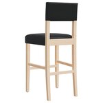 vidaXL Chaises de bar lot de 2 bois massif d'hévéa et similicuir