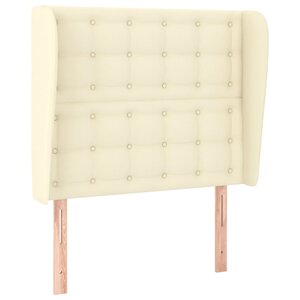 vidaXL Tête de lit avec oreilles Crème 103x23x118/128 cm Similicuir