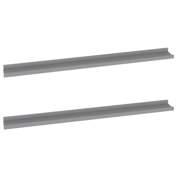 vidaXL Étagères murales 2 Pièces Gris 100x9x3 cm