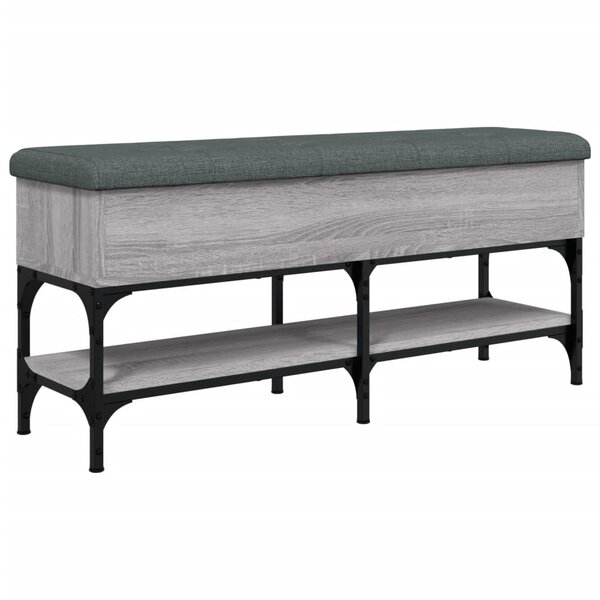 vidaXL Banc à chaussures sonoma gris 102x32x45 cm bois d'ingénierie