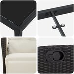 vidaXL Ensemble de salle à manger de jardin 7 pièces en rattan poly noir