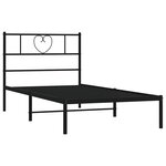 vidaXL Cadre de lit métal sans matelas avec tête de lit noir 100x190cm
