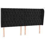 vidaXL Tête de lit avec oreilles Noir 203x23x118/128 cm Velours