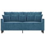vidaXL Canapé à 2 places Bleu 140 cm Velours