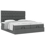 VidaXL Cadre de lit ottoman avec matelas gris foncé 180x200cm tissu