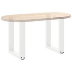 vidaXL Pieds de table basse en U 2 pièces Blanc 38 x (42-43) cm Acier