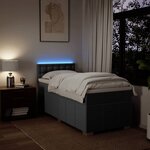 vidaXL Sommier à lattes de lit avec matelas Gris foncé 80x200 cm Tissu