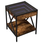 vidaXL Table basse avec LED Infinity chêne fumé 40x40x49 cm