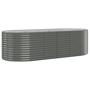 vidaXL Lit surélevé de jardin Acier galvanisé 249x100x68cm gris