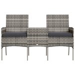 vidaXL Canapé jardin 2 places et table basse Résine tressée Anthracite