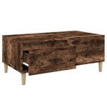 vidaXL Table basse Chêne fumé 90x50x36 5 cm Bois d'ingénierie
