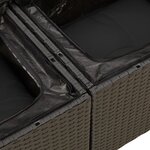 vidaXL Salon de jardin avec coussins 13 Pièces noir résine tressée