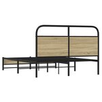 vidaXL Cadre de lit sans matelas 135x190 cm chêne sonoma
