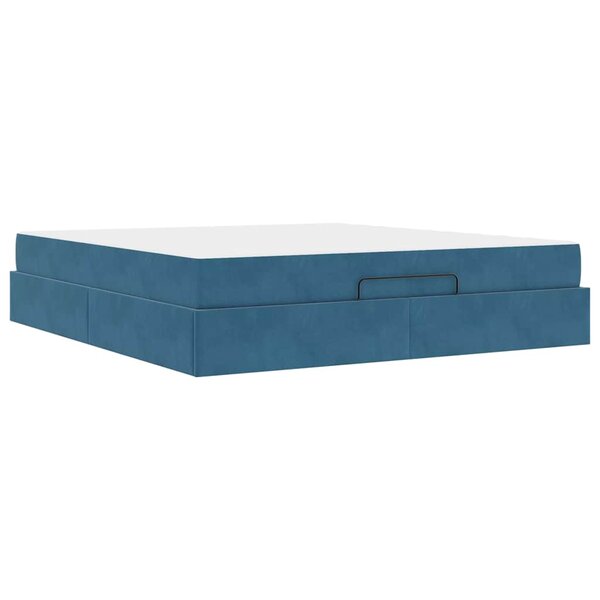 vidaXL Cadre de lit Bleu 180 x 200 cm Velours