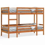 vidaXL Lit superposé sans matelas cire marron 80x200 cm pin massif