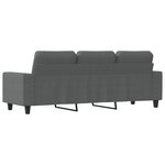 vidaXL Canapé à 3 places Gris foncé 180 cm Tissu