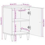 vidaXL Armoire de salle de bain 38x33x58 cm bois massif de manguier