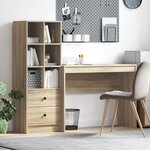 vidaXL Bureau avec rangement chêne Sonoma bois d'ingénierie