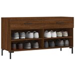 vidaXL Banc à chaussures chêne marron 102x35x55 cm bois d'ingénierie