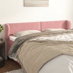 vidaXL Tête de lit avec oreilles Rose 163x23x78/88 cm Velours
