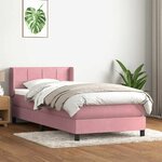vidaXL Sommier à lattes de lit avec matelas rose 80x220 cm velours