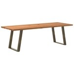 vidaXL Table à manger marron clair bois de chêne massif rectangulaire