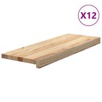 vidaXL Marches d'escalier 12Pièces non traité 70x30x2cm bois chêne massif