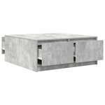 vidaXL Table basse avec tiroirs gris béton 100x100x40 cm