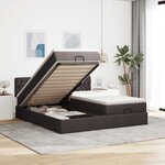VidaXL Cadre de lit ottoman avec matelas marron foncé 180x200 cm tissu