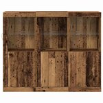 vidaXL Buffet LED 3 Pièces Bois ancien 123 x 37 x 100 cm
