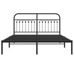 vidaXL Cadre de lit métal sans matelas avec tête de lit noir 150x200cm