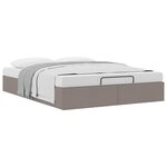 vidaXL Cadre de lit ottoman sans matelas taupe 140x200 cm tissu