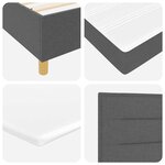 vidaXL Lit à ressorts avec matelas Gris foncé 200 x 200 cm tissu