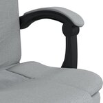 Chaise fauteuil siège pivotante de inclinable de bureau informatique étude clair tissu gris 02_0024237
