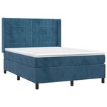 vidaXL Sommier à lattes de lit et matelas Bleu foncé 140x200cm Velours