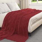vidaXL Jeté Rouge Bordeaux 240 x 220 cm Toison