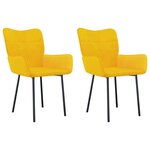 vidaXL Chaises à manger lot de 2 Jaune Velours
