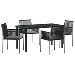 vidaXL Ensemble de salle à manger pour jardin 5 Pièces Noir Poly rotin
